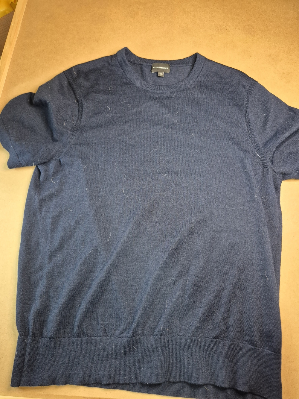 Club Monaco Men’s Navy Short-Sleeve Sweater